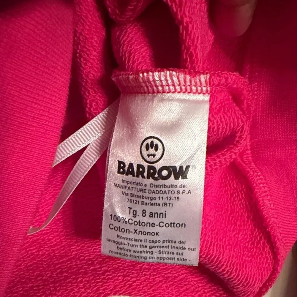 Barrow Kids Pink Unisex Cotton Hoodie Sweater(Size 8yrs)